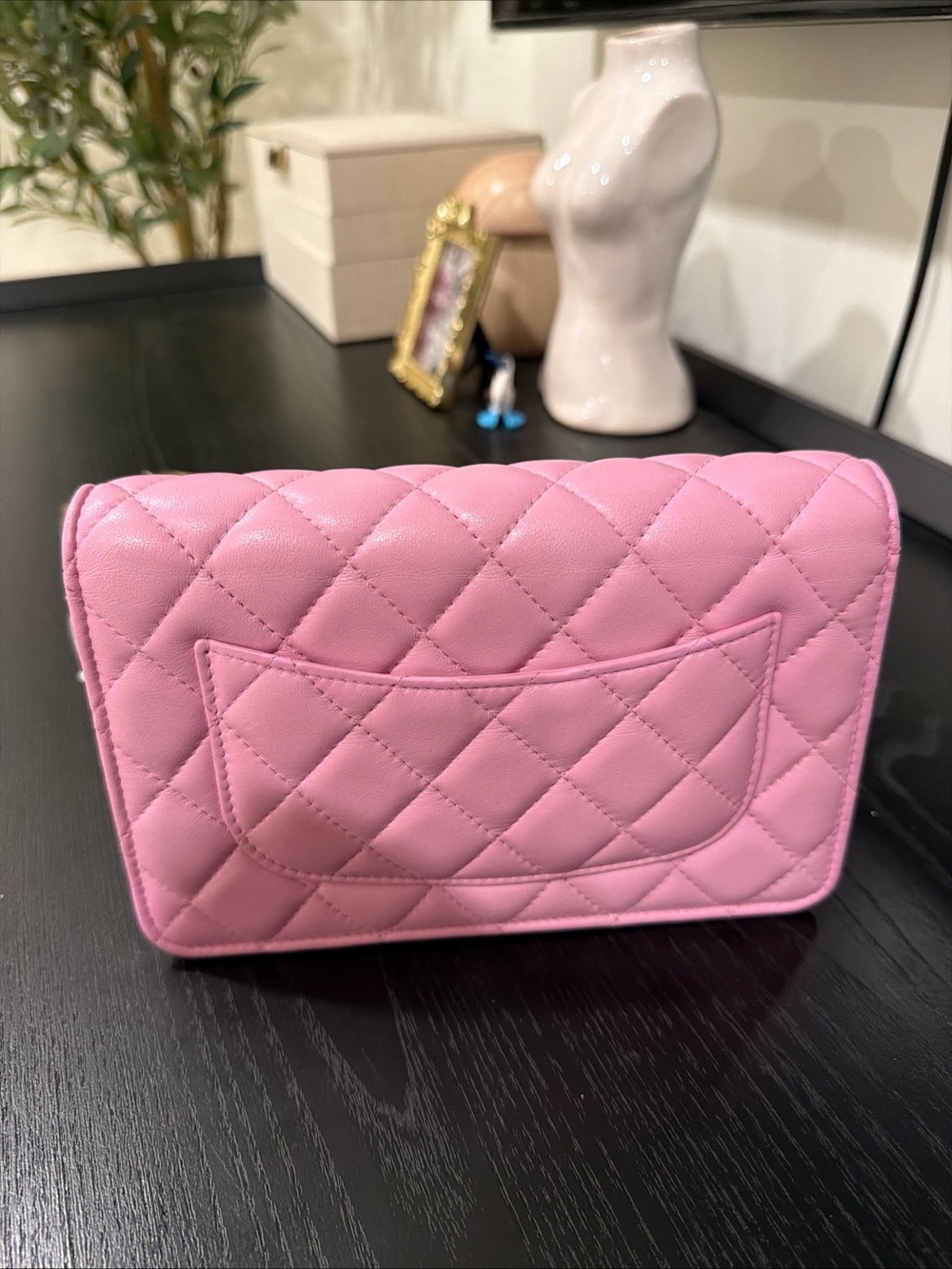CHANEL Pink Quilted Mini Wallet on Chain with Gold CC - Picture 2 of 13
